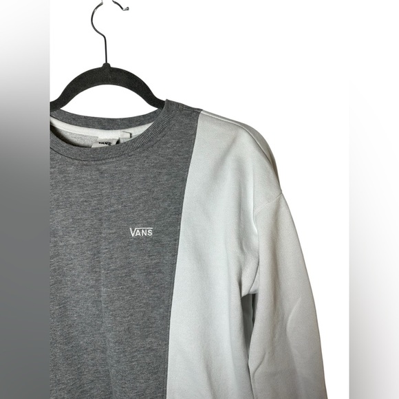 Vans Colorblock Crewneck Sweatshirt Gray White XS - Picture 2 of 5